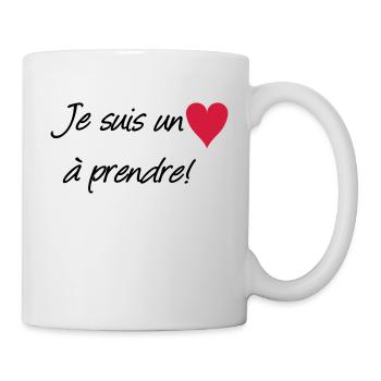 Coeur à prendre ! - Mug blanc - blanc - Droite