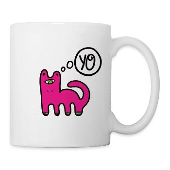 Bulle de dialogue drôle de chat - Mug blanc - blanc - Droite