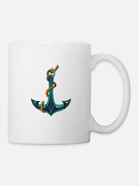 Anker mit Knoten - Tasse - Weiß