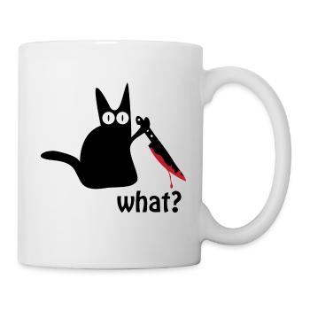 Cat knife blood Halloween - Mug - white - Right