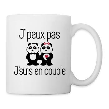 J'peux pas j'suis une couple - Mug blanc - blanc - Droite