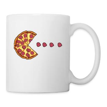 Pizza eats salami - Mug - white - Right