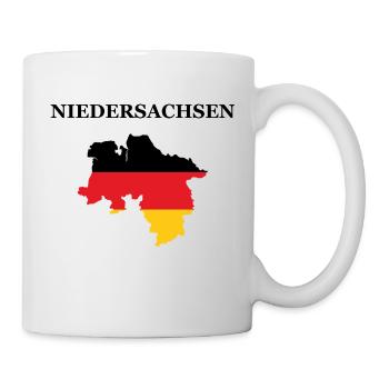 Niedersachsen Flagge Bundesland Umriss NS - Tasse - Weiß - Rechts