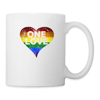 One Love heart vintage - Tasse - Weiß - Rechts