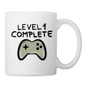Level 1 complete 1 Geburtstag Spielkonsole - Tasse - Weiß - Rechts