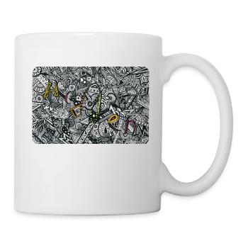 Hidden Zentangle Art Solution yellow edition - Mug - white - Right
