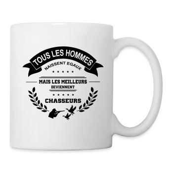 Tous les hommes naissent chasseur - Mug blanc - blanc - Droite