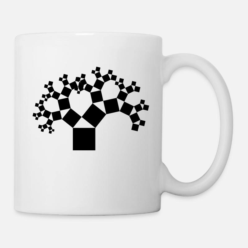 Pythagorasbaum schwarz - Tasse - Weiß
