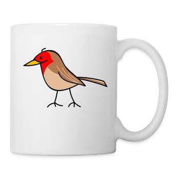 lustiges Rotkehlchen - Tasse - Weiß - Rechts