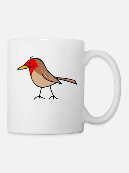 lustiges Rotkehlchen - Tasse - Weiß