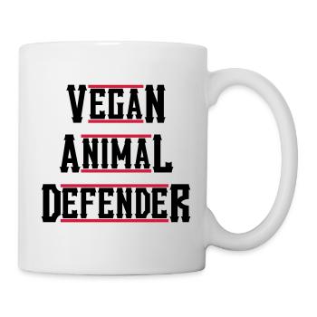 VEGAN ANIMAL DEFENDER western - Mug blanc - blanc - Droite