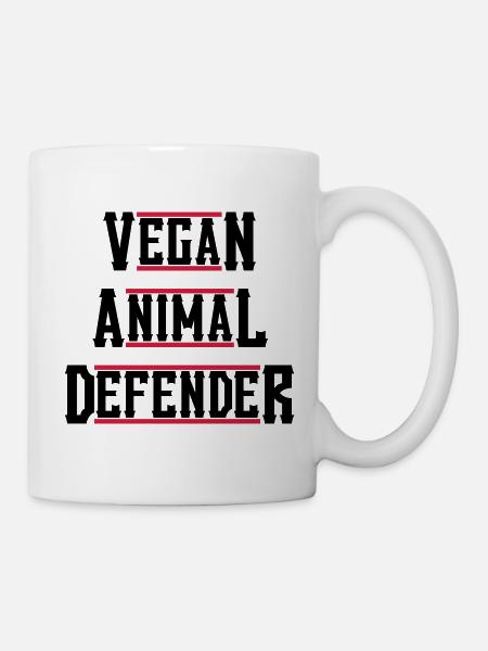 VEGAN ANIMAL DEFENDER western - Tasse - Weiß