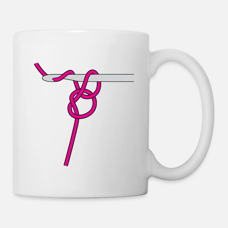 Crochet, motif sur le thème du crochet. - Mug blanc - blanc