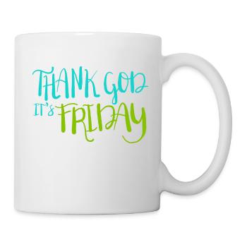 Dieu merci, son vendredi - Mug blanc - blanc - Droite