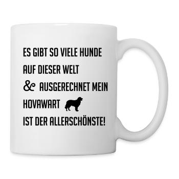Schönster Hund Hovawart Hundespruch Hund Hundebesi - Tasse - Weiß - Rechts