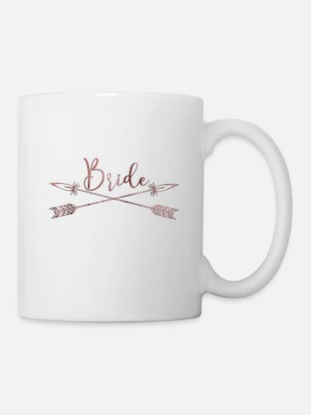 Team bride boho arrow rosegold 1 - Tasse - Weiß