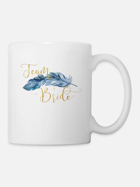 Feder Boho Team Bride 2 - Tasse - Weiß