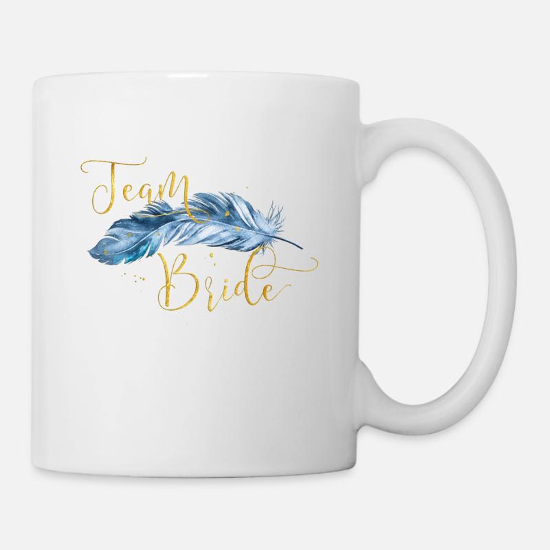 Feder Boho Team Bride 2 - Tasse - Weiß
