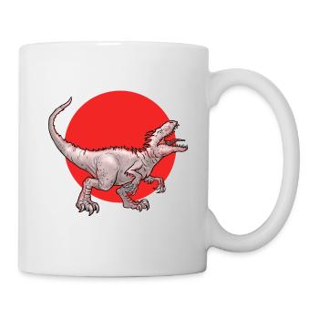 Dino shirt. Dinosaur Raptor Dominosaurus. - Mug - white - Right