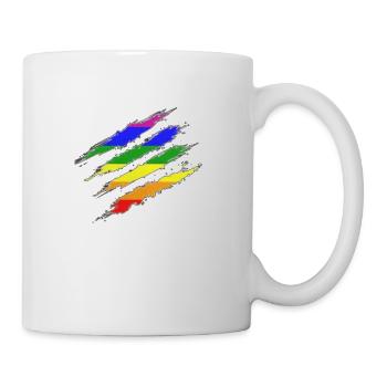 Klaue Markiert Regenbogenflagge - Tasse - Weiß - Rechts