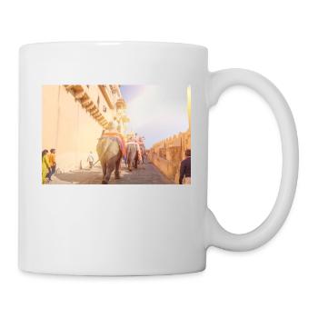 Elephant Ride at Amber-Fort Amber Jaipur India - Mug blanc - blanc - Droite