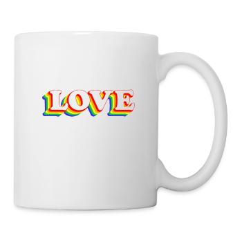 Lettrage vintage Retro Love Classiv - Mug blanc - blanc - Droite