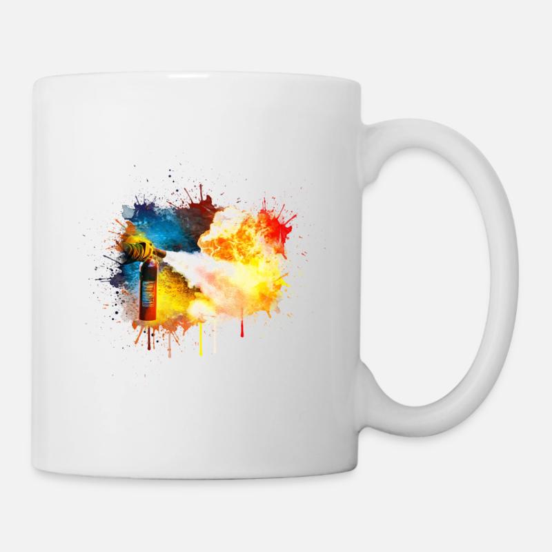 Dessin aquarelle d'extincteur - Mug blanc - blanc