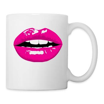 Bouche levres roses - Mouth with pink lips - Mug blanc - blanc - Droite