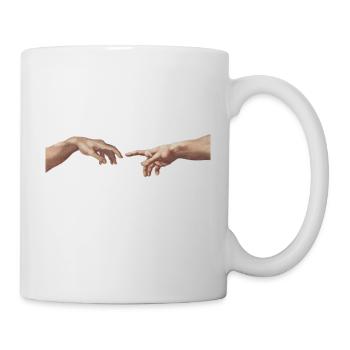 Michelangelo: The Creation of Adam - Hands - Mug - white - Right