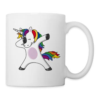 Dabbing unicorn unicorn dab rainbow horse - Mug - white - Right