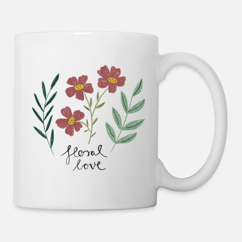 Julibel / Amour floral - Mug blanc - blanc
