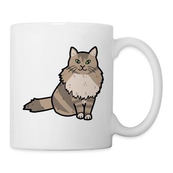 Norwegische Waldkatze - Tasse - Weiß - Rechts