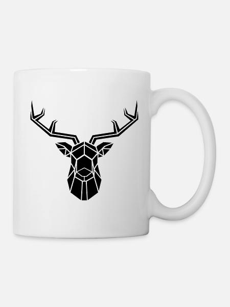 Hirschkopf - Tasse - Weiß