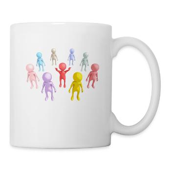 Groupe avec figures 3D - Mug blanc - blanc - Droite