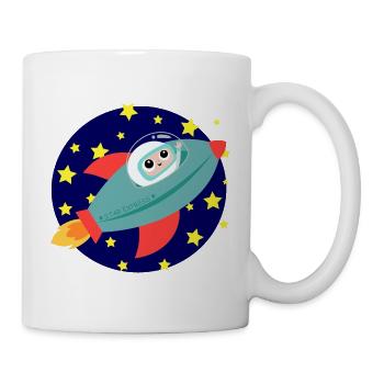 Rakete Astronaut Weltall - Tasse - Weiß - Rechts