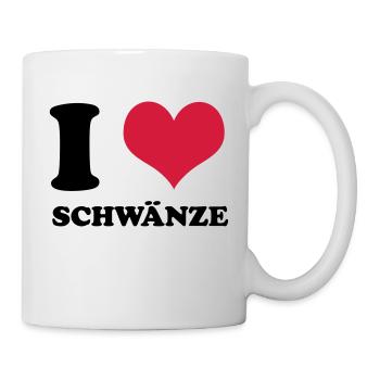 I Love Schwänze - Tasse - Weiß - Rechts