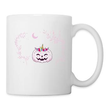 Citrouille Licorne - Citrouille rose déguisée en licorne - Mug blanc - blanc - Droite