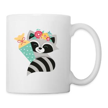Waschbär Schulkind - Tasse - Weiß - Rechts