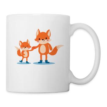 Brothers foxes fox brother siblings animal love - Mug - white - Right