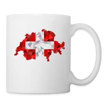 Schweiz Karte im low poly Diamant Stil - Tasse - Weiß - Rechts