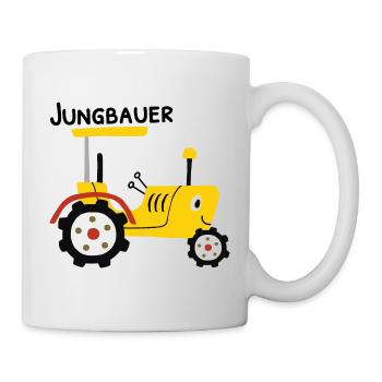 Landwirt Jungbauer Bauer Trecker Geschenk - Tasse - Weiß - Rechts