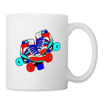 Roller Skates Cartoon - Tasse - Weiß - Rechts
