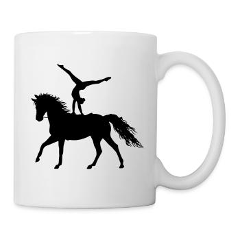 Voltigieren Reitsport Akrobatik Reiten Pferd - Tasse - Weiß - Rechts