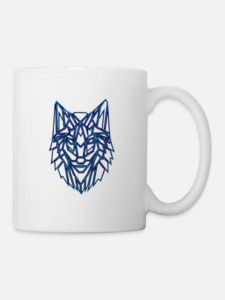 Wolf polygon geometric design - Mug - white