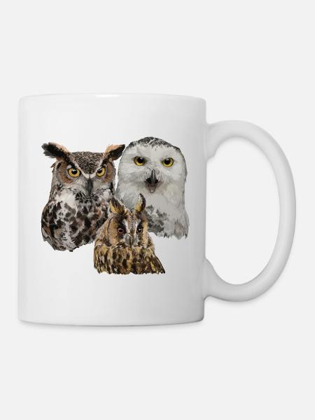 Eulen - Tasse - Weiß