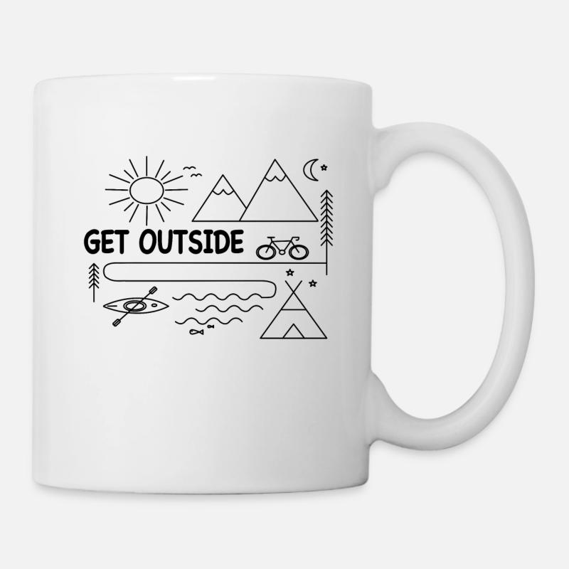 GET OUTSIDE - Tasse - Weiß