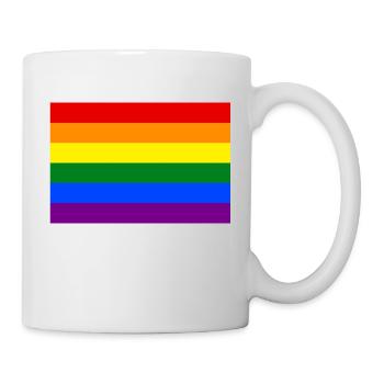 Die Regenbogenfahne oder Homosexuell - LGBT Stolzflagge - Tasse - Weiß - Rechts