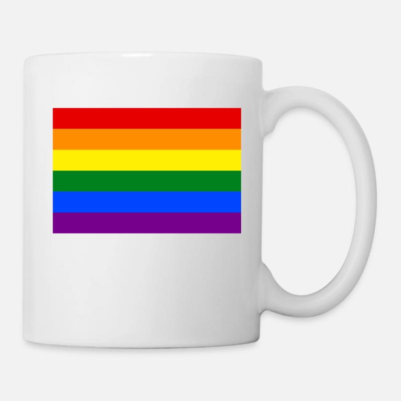 Le drapeau arc-en-ciel ou gay - drapeau de la fierté LGBT - Mug blanc - blanc