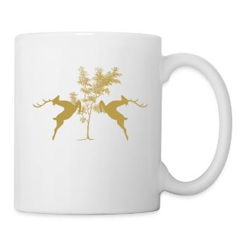 Hirsche - Tasse - Weiß - Rechts