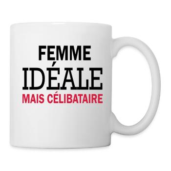femme idéale mais célibataire - Mug blanc - blanc - Droite